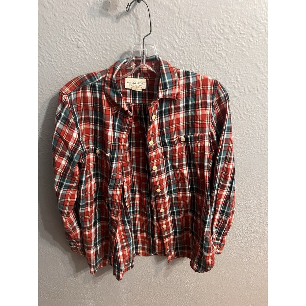 Denim & Supply Ralph Lauren Shirt Womens Plaid Long Sleeve Button up Size XS